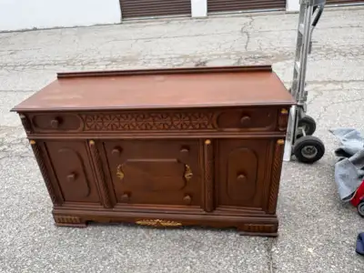 Free delivery antique Vintage Solid Wood Credenza Sideboard, View more