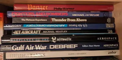 Various aircraft, tanks and war books. Make me an offer.