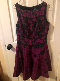 Dress, purple and black pattern, size 10