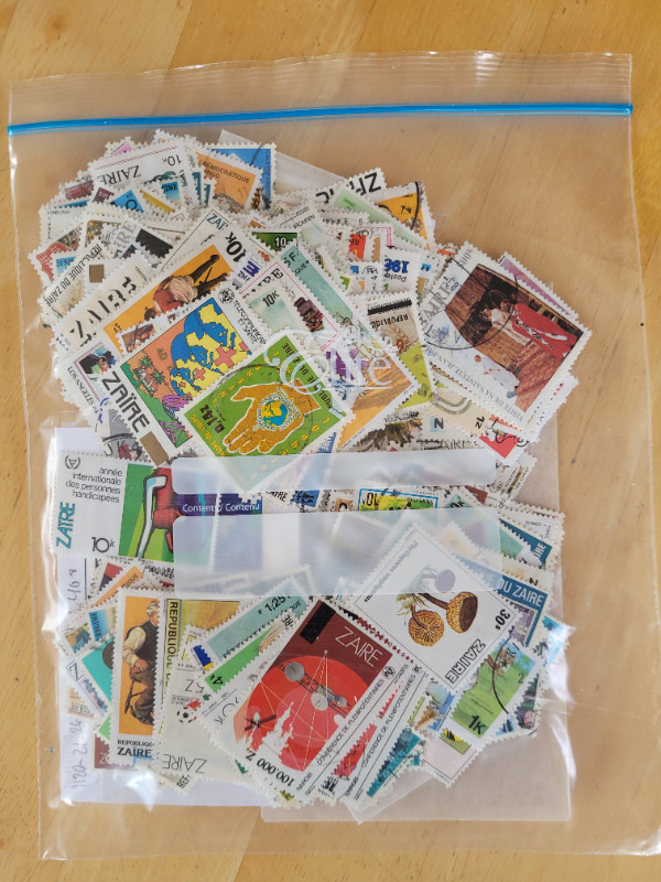 Approximately 400 Used Zaire Postage Stamps in Arts & Collectibles in Winnipeg