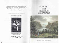 Slavery and Freedom in Niagara Signed Copy local Ontario History