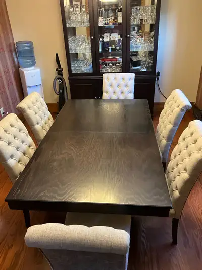 Dining room table with 6 chairs., View more