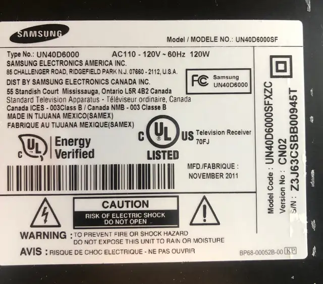 Samsung 40” LED Smart TV  - 2011 in TVs in Mississauga / Peel Region - Image 3