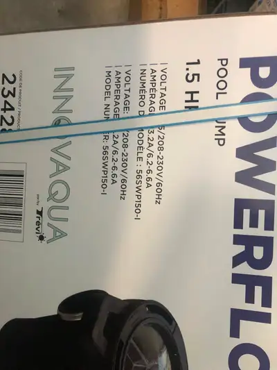 pompe pour piscine 2.5force. marque powerflow,,flambant, View more