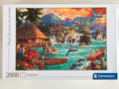 2000-piece "Island Life" jigsaw puzzle, Clementoni brand, made in Italy. No pieces are missing. The...
