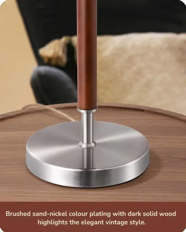 EDISHINE Mid Century Table Lamp, Solid Wood and Metal in Indoor Lighting & Fans in City of Toronto - Image 4