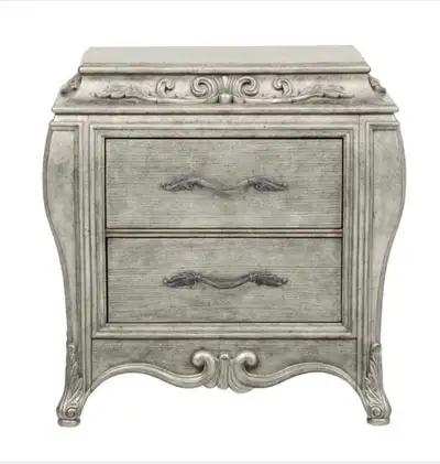 2 Pulaski Rhianna Nightstands in a silver patina finish, View more