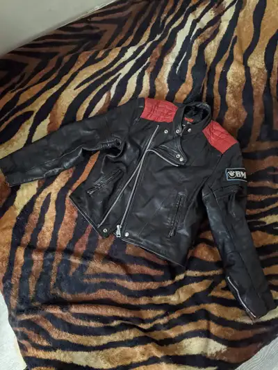 Vintage Leather BMW Motrocyle Riding Jacket, View more