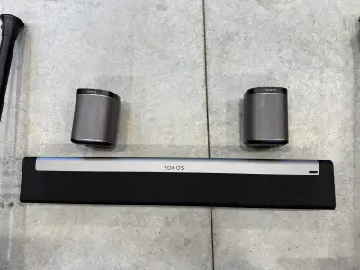 Sonos Beam and Two Play:1 Speakers, View more