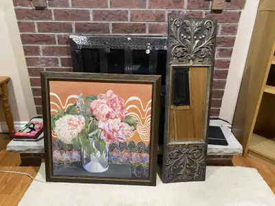 Floral Print & Decorative Mirror, View more