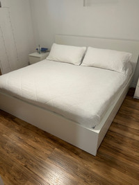IKEA white king size malm bed