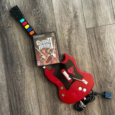 Playstation 2 PS2 Guitar Hero Red Octane SG Gibson Controller, View more