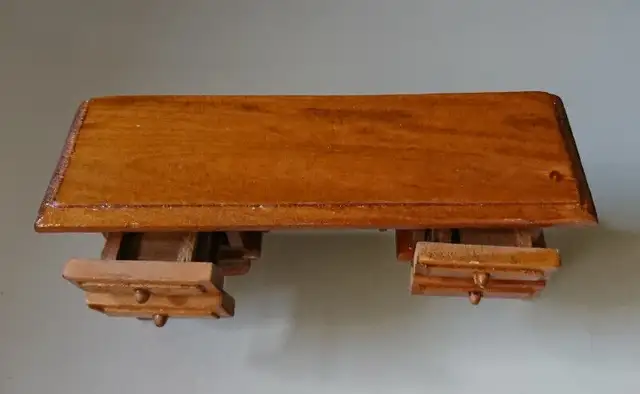 Vintage Handcrafted Miniature Wooden Dollhouse Desk in Arts & Collectibles in Oshawa / Durham Region - Image 4
