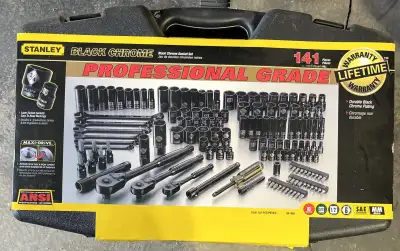 Stanley Professional Grade Black Chrome Socket Set 141 piece NEW never opened $150 OBO I you have an...