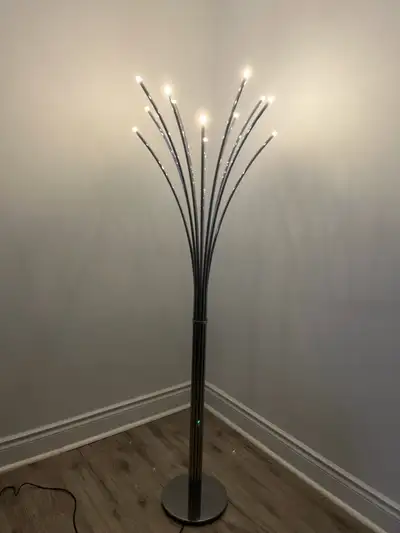 Silver LED Floor Lamp With Adjustable Brightness , View more