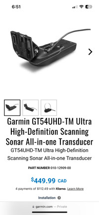 Garmin GT54 UHD-TM Ultra HD Scanning Transducer
