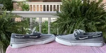 New Sperry Canvas Grey Top-Sider Boat Shoes 9W, View more