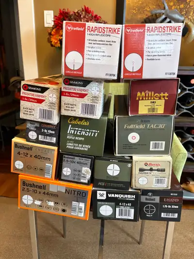 Variety of scopes for sale too many to list. New and Used. LPVO/ Short Range/ Long Range Burris/Mill...