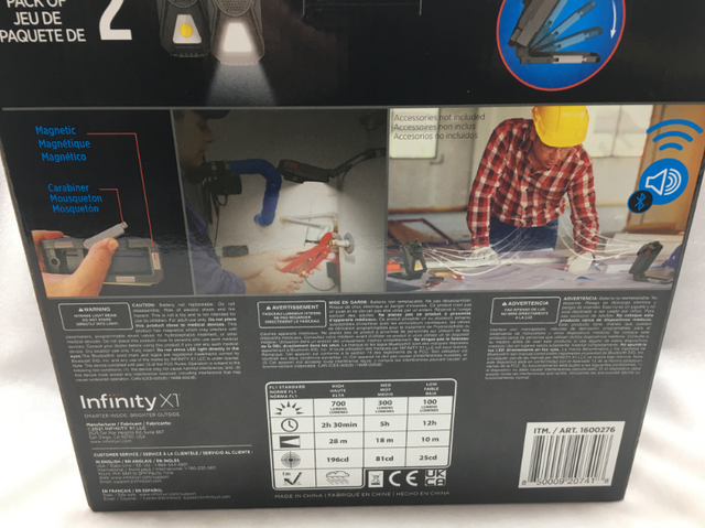 Infinity X1 Rechargeable Wireless WorkLight with Bluetooth in General Electronics in St. Catharines - Image 4