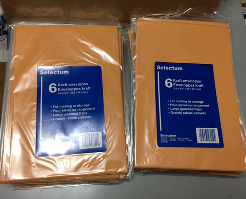 kraft brown envelopes 6.5" x 9.5"  30 pks of 10 and 26 pks of 6 in Hobbies & Crafts in Nanaimo - Image 3