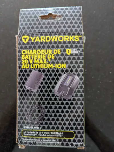 Chargeur neuf Yardworks 20 V, View more