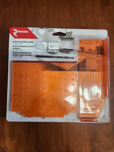 I live in Orillia ON and am selling a used- like new template for drilling cabinet handles, knobs, a...