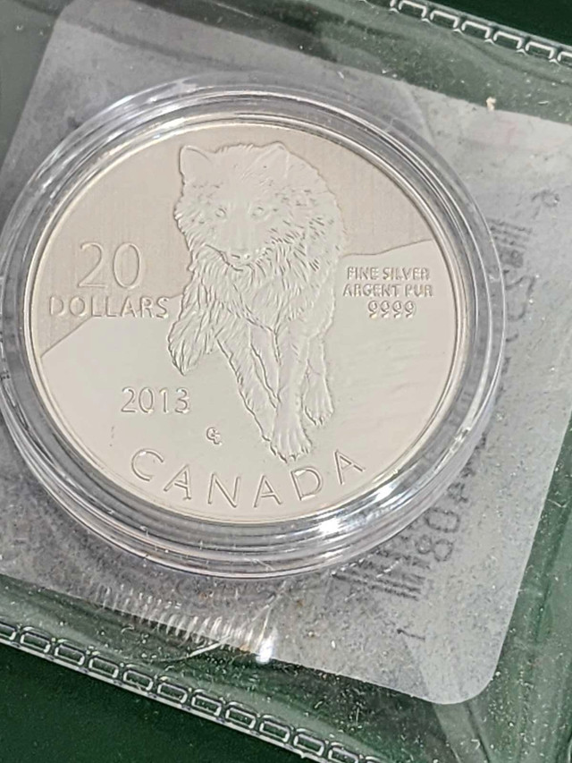 2013 Canada $20 Wolf ($20 for $20 #8) Fine Silver Coin in Arts & Collectibles in City of Toronto - Image 2