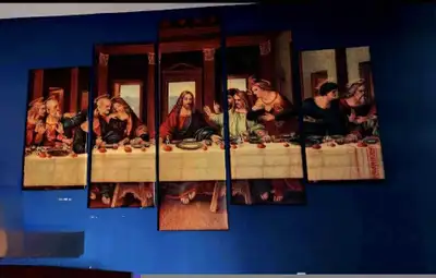 Last Supper 5 panel painting, View more
