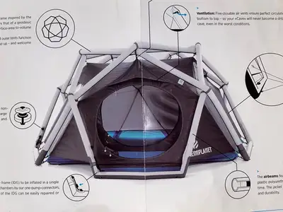 HEIMPLANET "The Cave" Inflatable Diamond Grid Tent. 1 Night Old!, View more