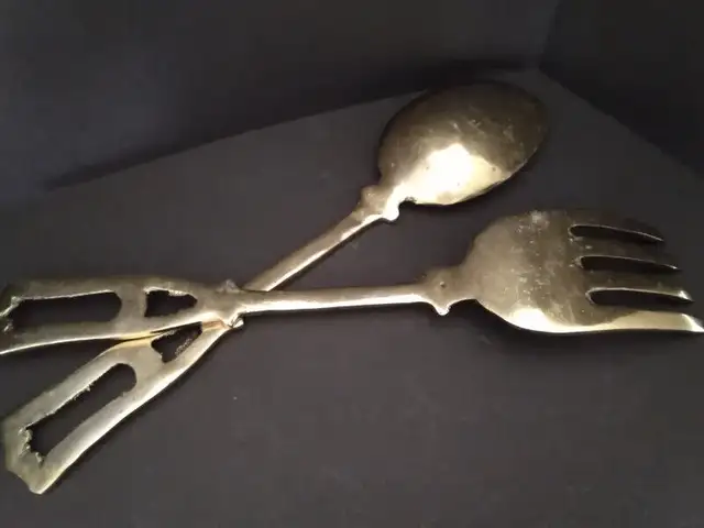 REDUCED Wall Decor Brass Fork & Spoon65561389079171121