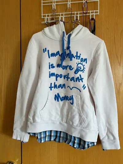 Check out this Meters/bonwe hoodie, perfect for adding a touch of imagination to your wardrobe! The...