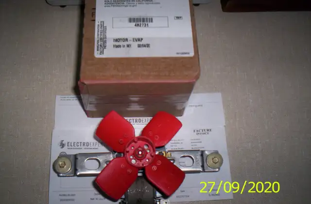 Ventilateur Refrigérateur Whirlpool 482731 Evaporator Fan Motor. in Refrigerators in Longueuil / South Shore - Image 3