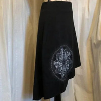 Sacred Geometry Black Knit Skirt - Funky Buddah Clothing Canada