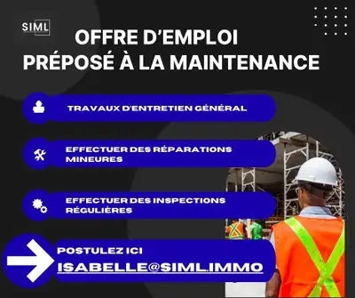 préposé(e) à la maintenance d'immeuble, View more