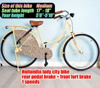 Hollandia lady city bike,18" medium frame, 28" tires, 1 speed