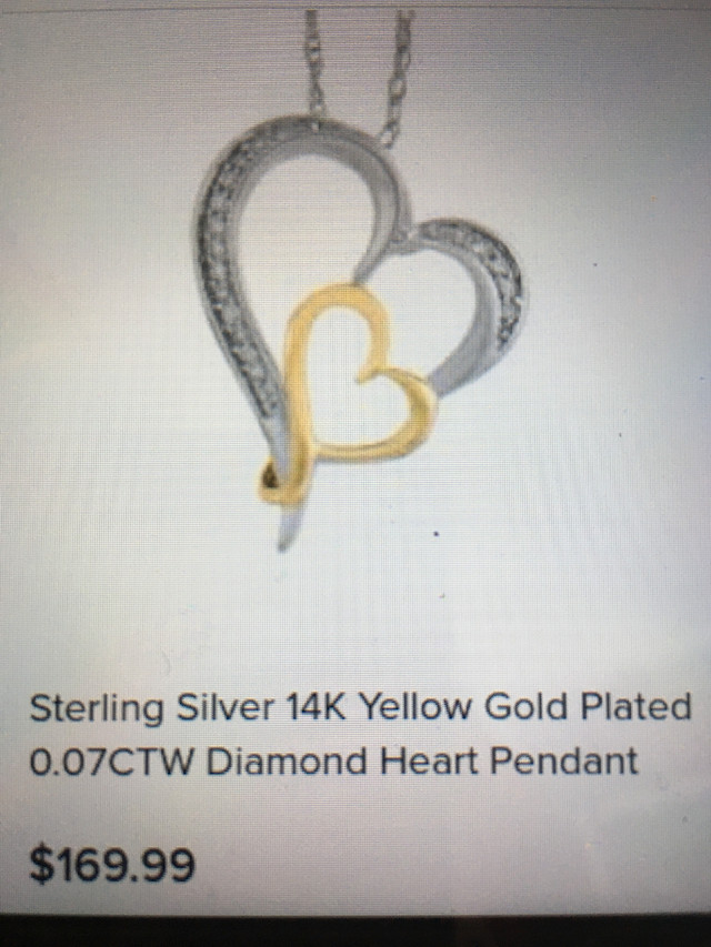Gold Hearts Pendant in Jewellery & Watches in Saint John - Image 4