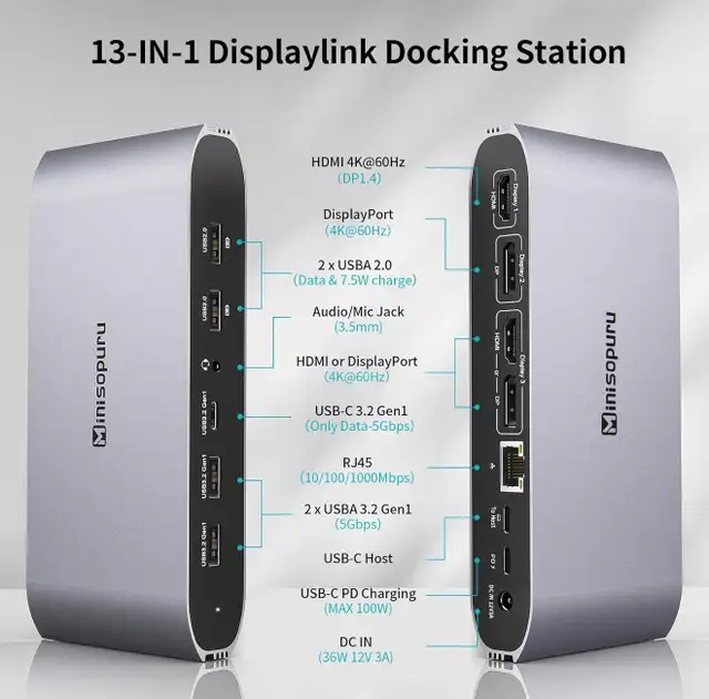 Triple Display USB-C Docking Station 4K HDMI DP 100W PD in Cables & Connectors in Hamilton - Image 3