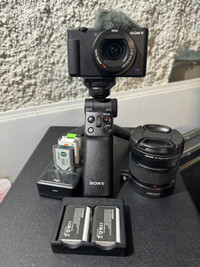 Sony ZV1 full combo with remote handle and wide angle adapter