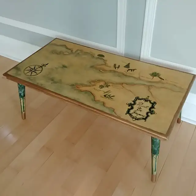Coffee Table painted by Artist 37 x 19 x 14"Handpainted in Coffee Tables in City of Toronto - Image 7
