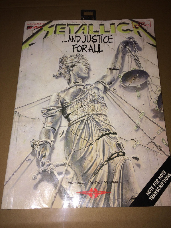 METALLICA ...AND JUSTICE FOR ALL  Score Song Book Guitar tabs in Arts & Collectibles in Oshawa / Durham Region