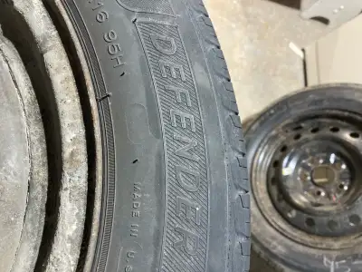 5 Michelin 215/60R16 Summer tires on rims. No plugs or patches. 1 has never been used was a spare in...
