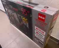 NEW 55” RCA SMART TV AND  FULL MOTION TV MOUNT