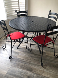 Extremely heavy Cast iron dining set 4 chairs and table 