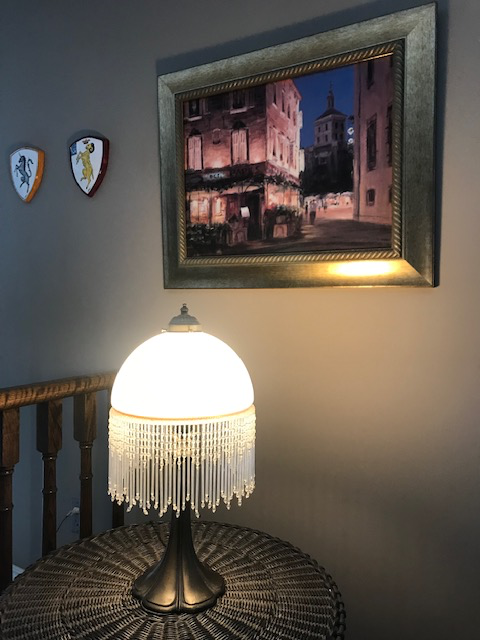 Vintage Beaded Lamp - Frosted Shade in Indoor Lighting & Fans in Markham / York Region - Image 2