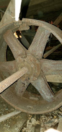 mill shaft and belt wheels  