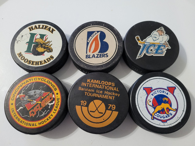 Vintage WHL IHL pucks  in Arts & Collectibles in Prince Albert