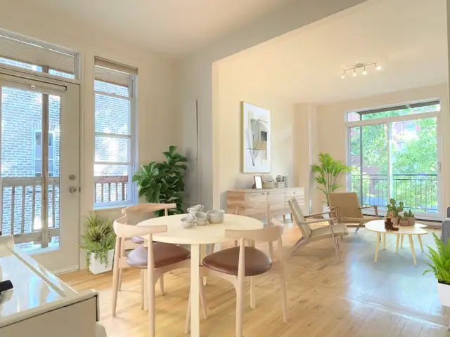 Mile End, rénové style condo, 5 électro, avec terrasse au soleil