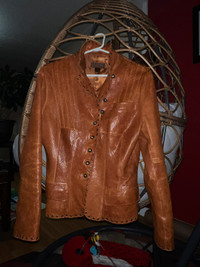 Danier - Brown Leather Jacket, Size S but will fit a M
