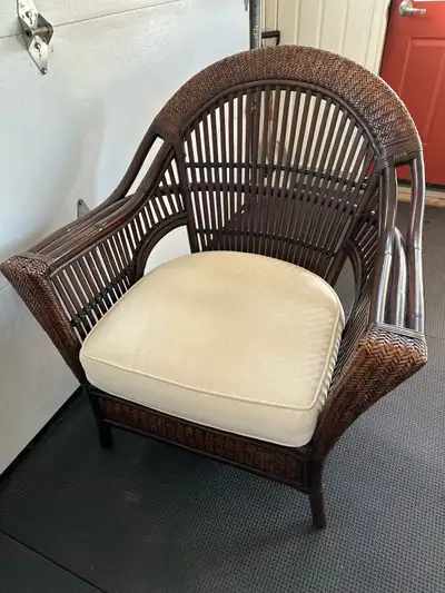 pier 1 wicker chair and cushions, View more
