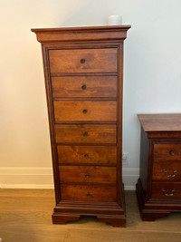 Solid wood nightstands and matching tall dresser